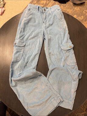 American Eagle Light Blue Women's Corduroy Cargo pants